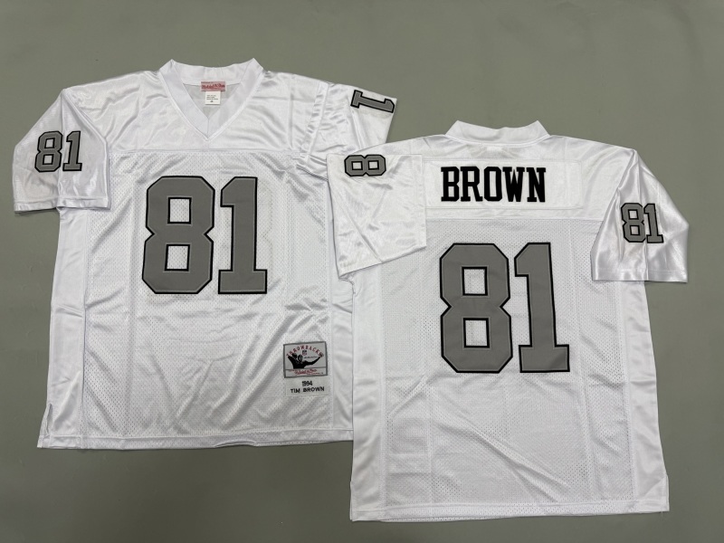 Men 2025 Nike Oakland Raiders #81 Brown white Throwback Limited NFL Jersey style 001